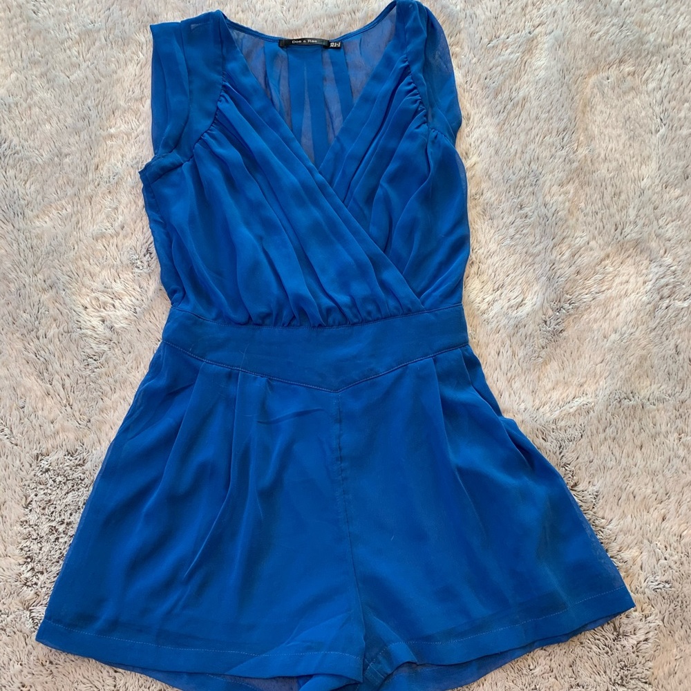 Blue dressy romper